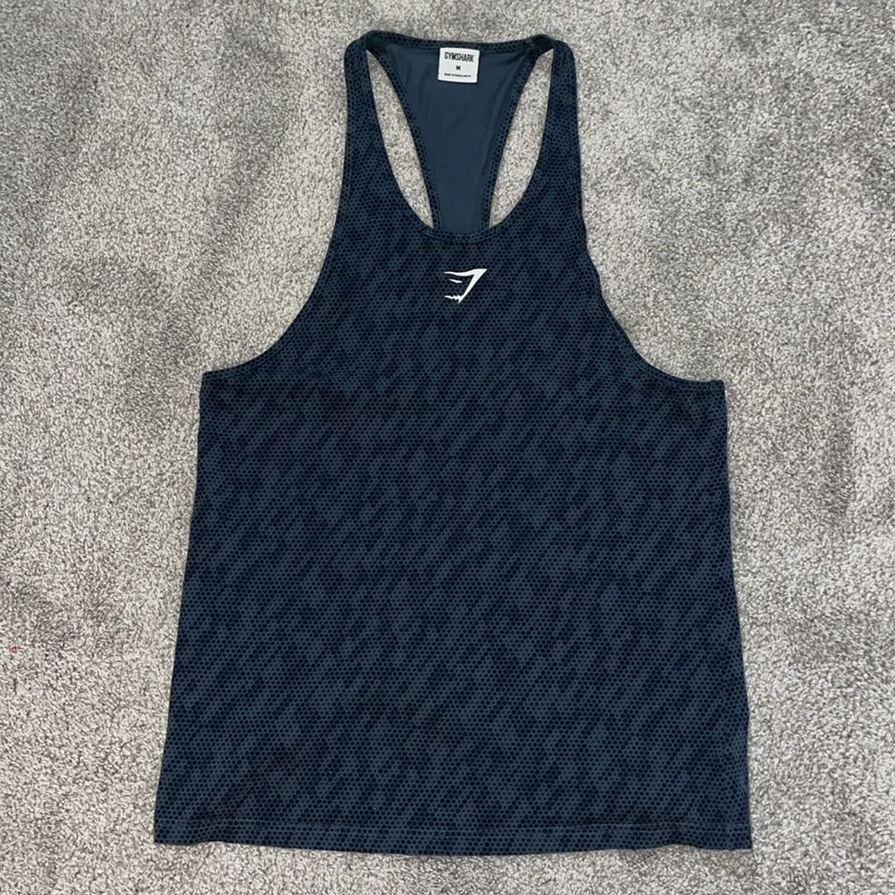 Gymshark Digital Camouflage stretch work out Racer Back Gym Tank T Shirt Womens